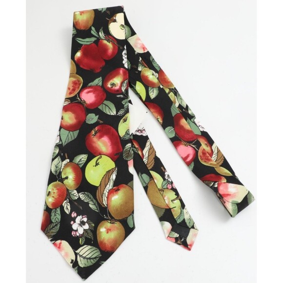 Nicole Miller Silk Mens Tie 1997 Deadstock New w/Tags Multi Fruit Florals Y2k 97 - Picture 1 of 6